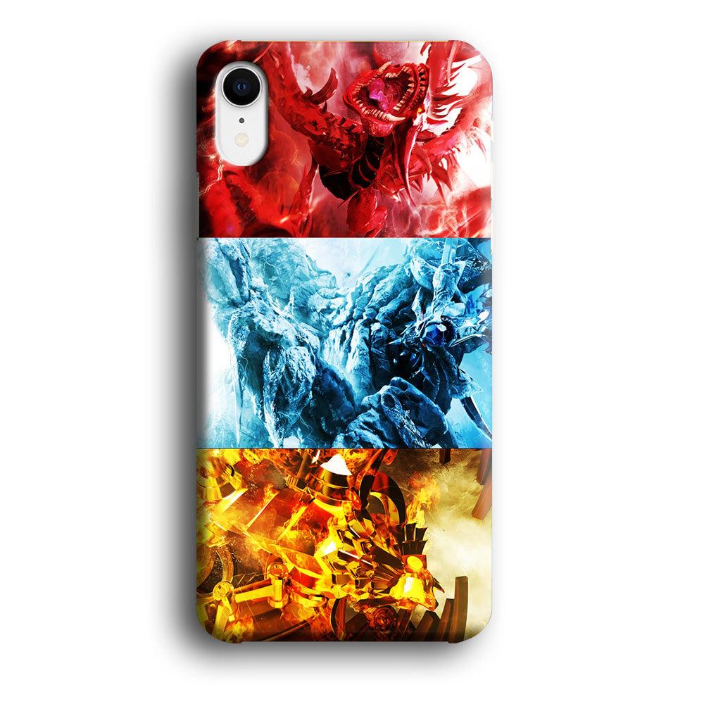 Yu-Gi-Oh 3 Egyptian Gods iPhone XR Case-Plastic / Full Wrap (3D Case)-Xtracase