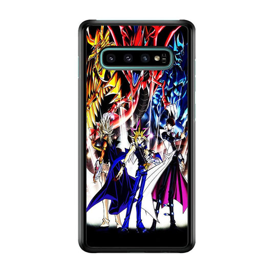 Yu-Gi-Oh 3 Monster Art Samsung Galaxy S10 Case-Rubber / Black (2D Case)-Xtracase