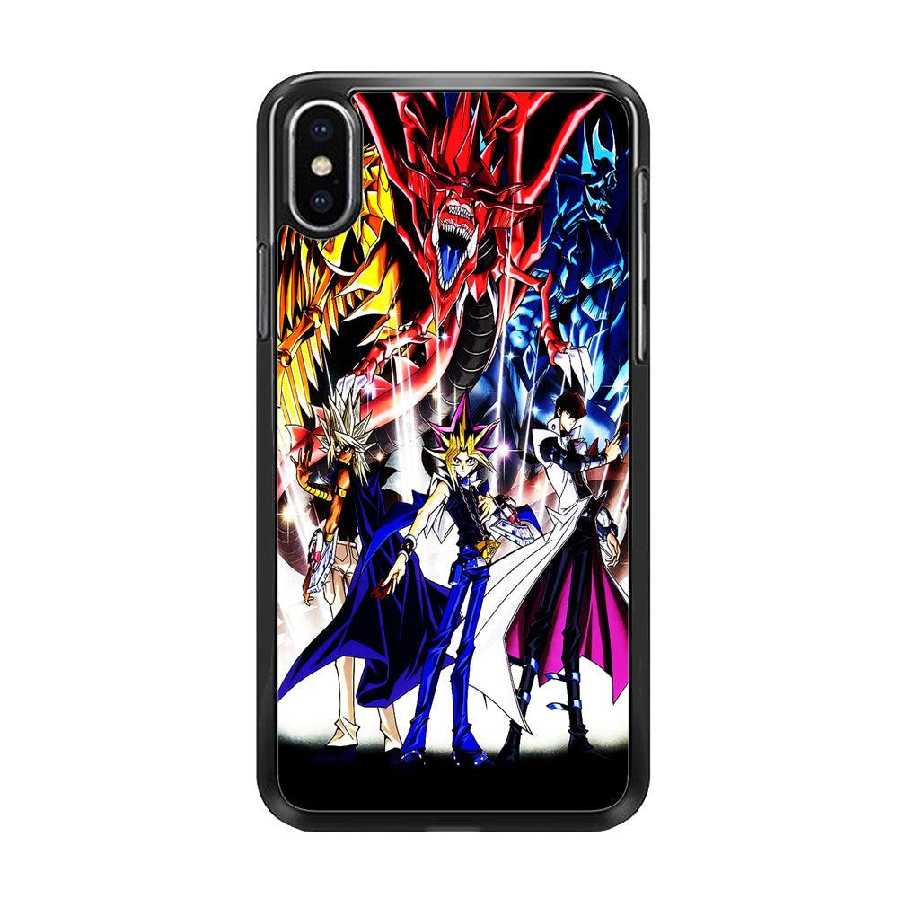 Yu-Gi-Oh 3 Monster Art iPhone Xs Case-Rubber / Black (2D Case)-Xtracase