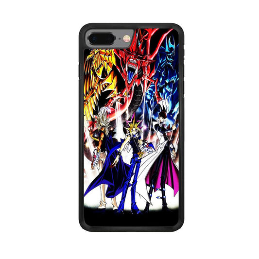 Yu-Gi-Oh 3 Monster Art iPhone 8 Plus Case-Rubber / Black (2D Case)-Xtracase