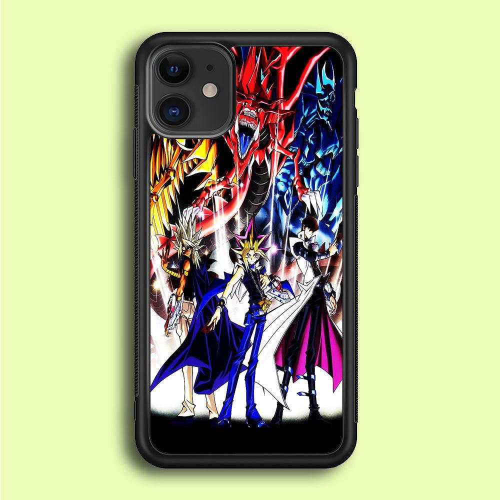 Yu-Gi-Oh 3 Monster Art iPhone 12 Case-Rubber / Black (2D Case)-Xtracase