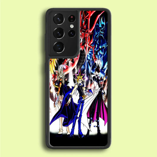 Yu-Gi-Oh 3 Monster Art Samsung Galaxy S21 Ultra Case-Rubber / Black (2D Case)-Xtracase