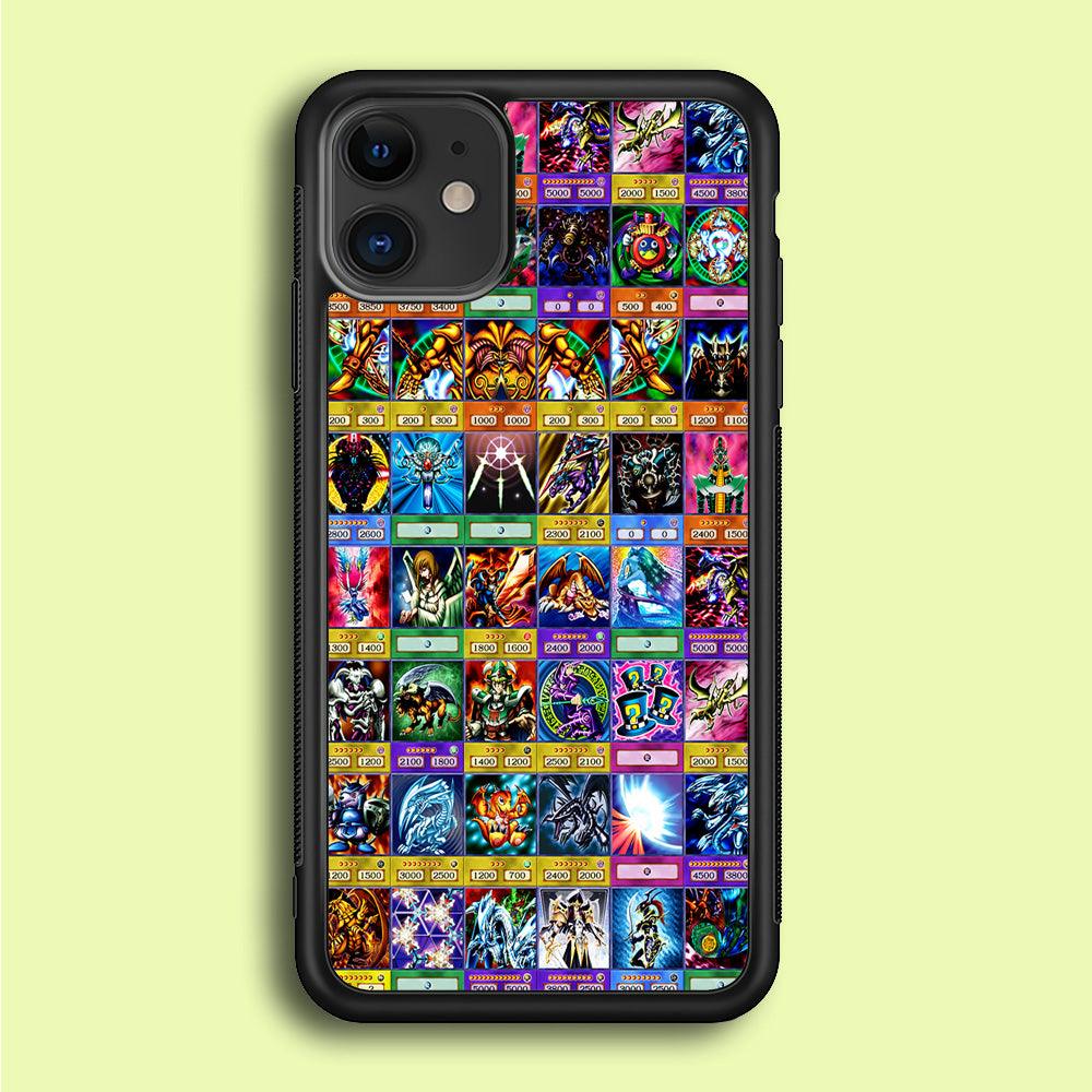Yu-Gi-Oh Cards Collage iPhone 12 Case-Rubber / Black (2D Case)-Xtracase