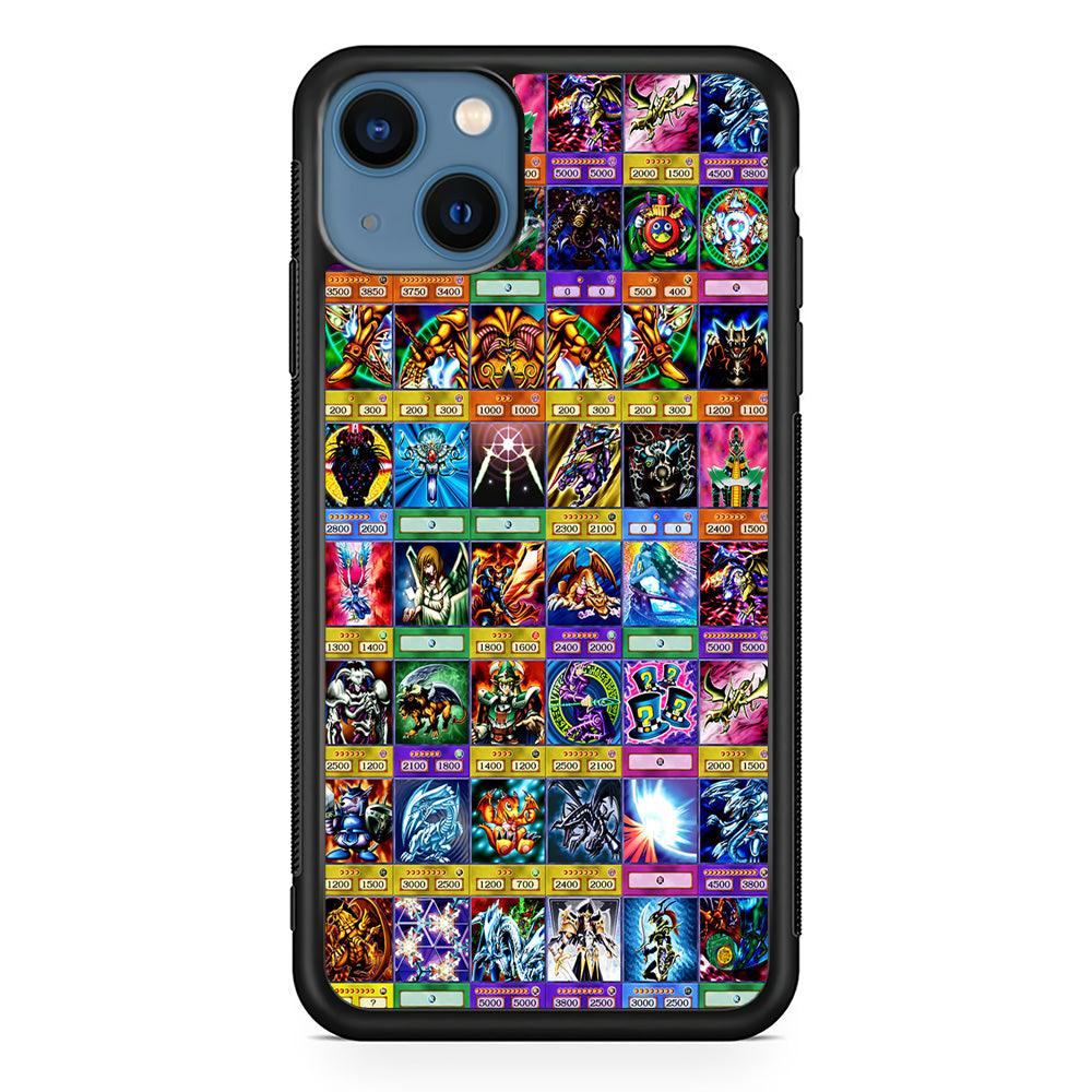 Yu-Gi-Oh Cards Collage iPhone 13 Case-Rubber / Black (2D Case)-Xtracase