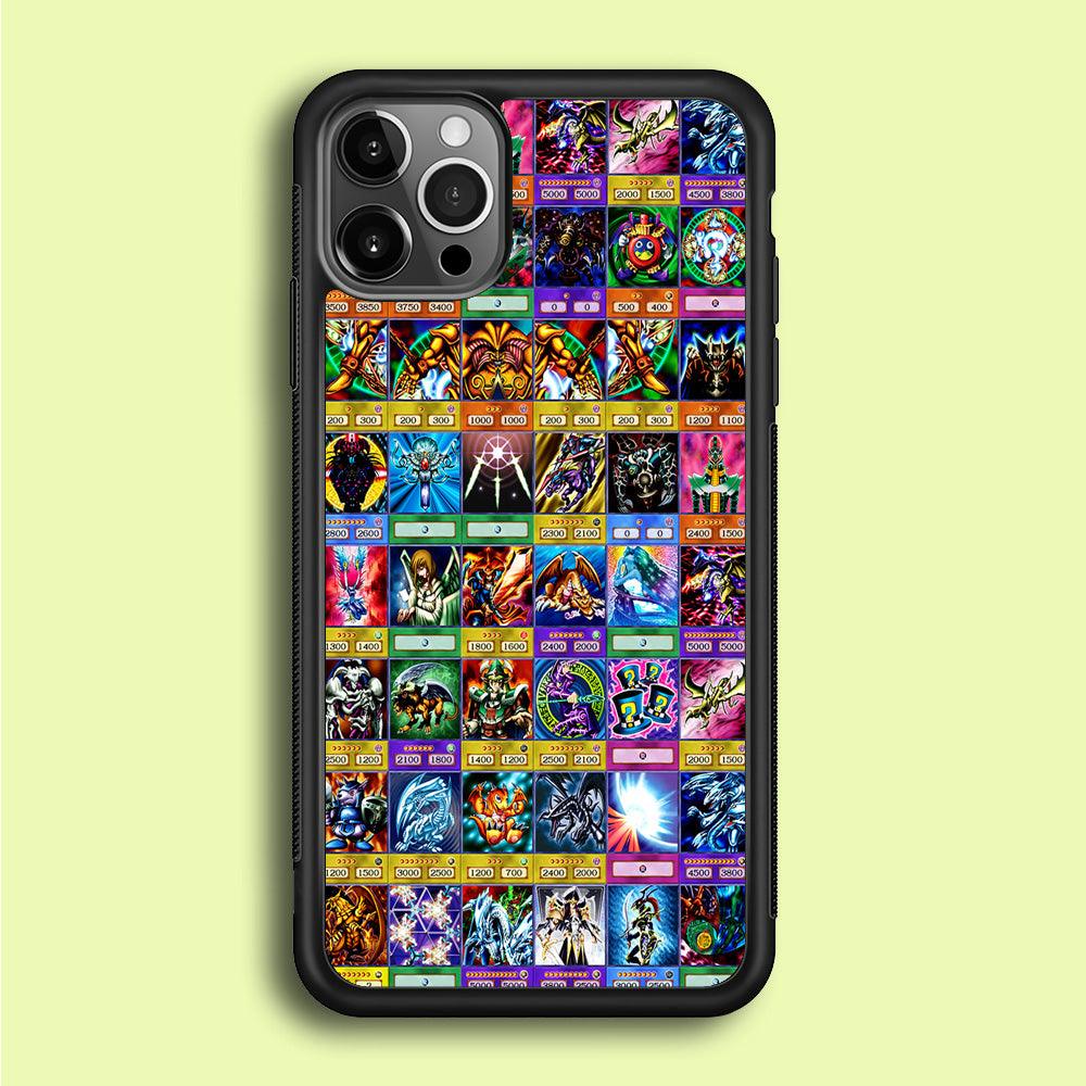 Yu-Gi-Oh Cards Collage iPhone 12 Pro Case-Rubber / Black (2D Case)-Xtracase