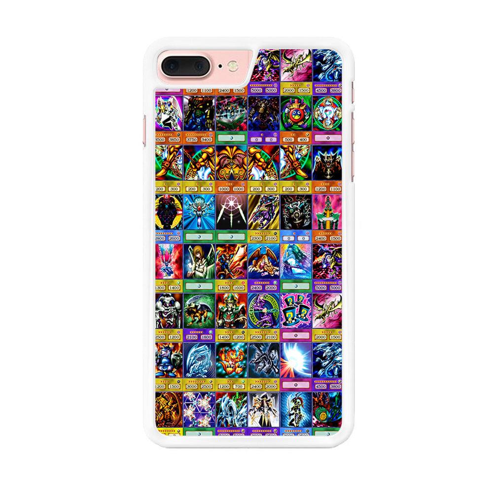 Yu-Gi-Oh Cards Collage iPhone 7 Plus Case-Rubber / White (2D Case)-Xtracase