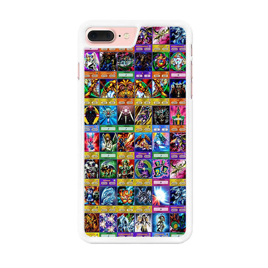 Yu-Gi-Oh Cards Collage iPhone 8 Plus Case-Rubber / White (2D Case)-Xtracase