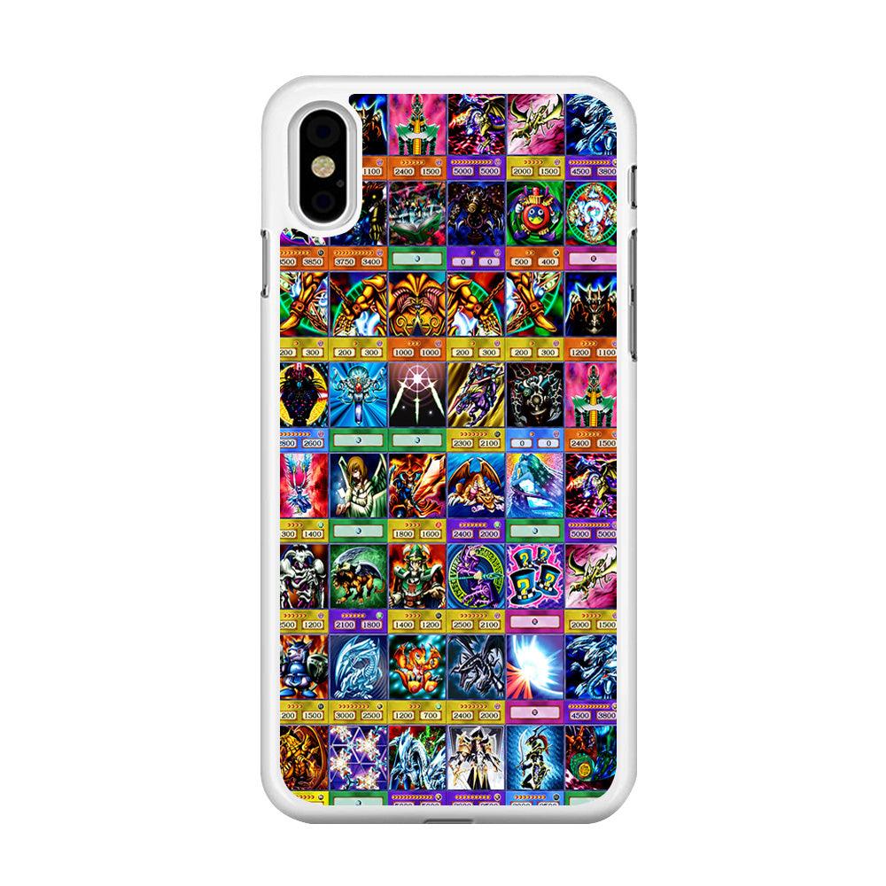 Yu-Gi-Oh Cards Collage iPhone Xs Max Case-Rubber / White (2D Case)-Xtracase