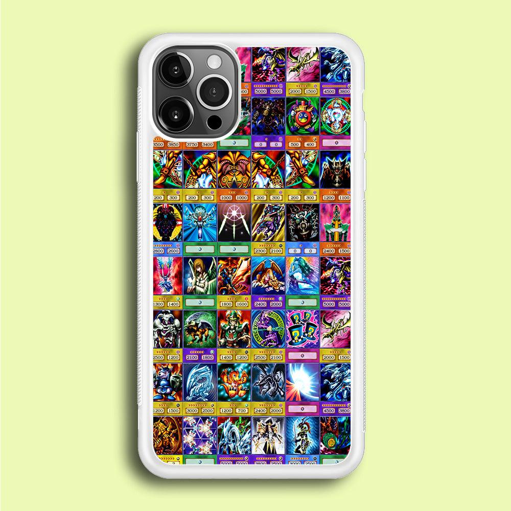 Yu-Gi-Oh Cards Collage iPhone 12 Pro Case-Rubber / White (2D Case)-Xtracase