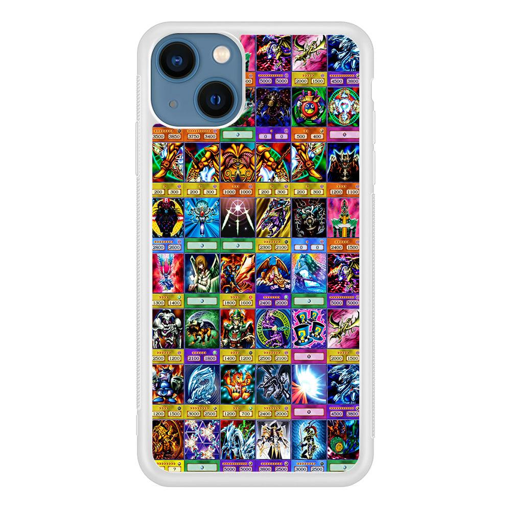 Yu-Gi-Oh Cards Collage iPhone 13 Case-Rubber / White (2D Case)-Xtracase