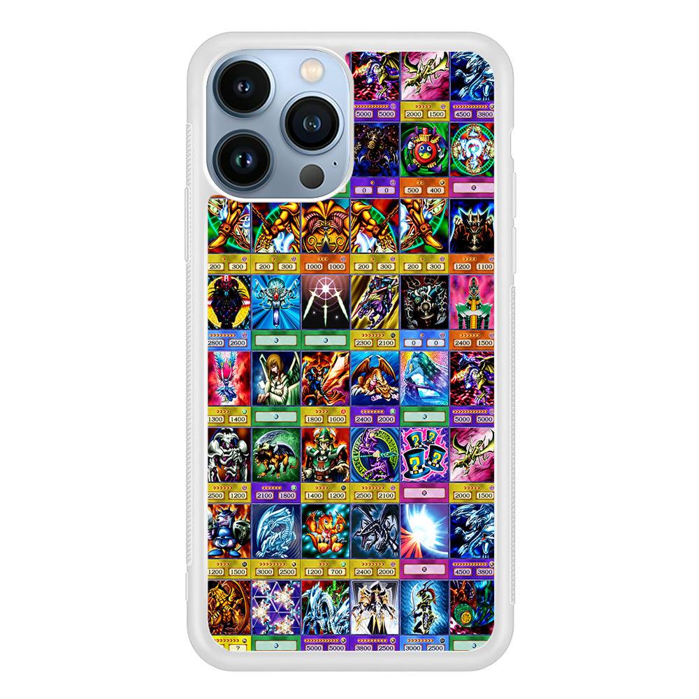 Yu-Gi-Oh Cards Collage iPhone 13 Pro Max Case-Rubber / White (2D Case)-Xtracase