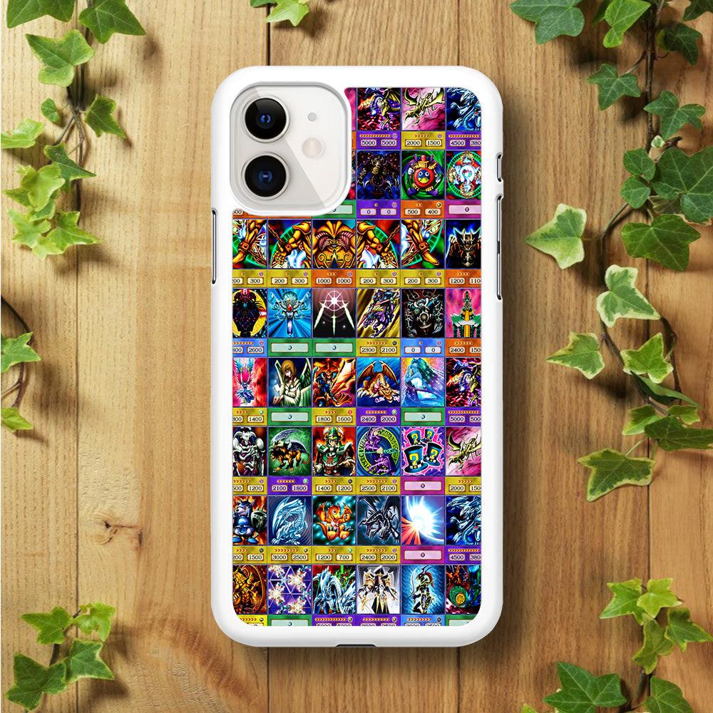 Yu-Gi-Oh Cards Collage iPhone 11 Case-Rubber / White (2D Case)-Xtracase